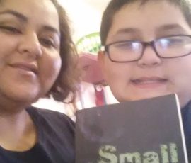 Maria Romano and her son Jorge with Small Things Maria Romano and her son Jorge with Small Things