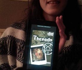 Yvonne Davies' daughter Megan reading Threads.